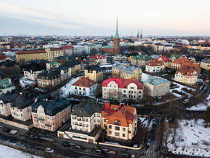 Aerial View Of Helsinki Finland Wallpaper