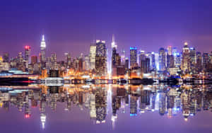 Aerial View Of The Iconic New York City Skyline Wallpaper