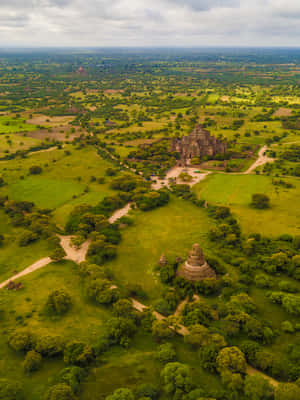 Aerial View Of The Parts Of The Mandalay Region Wallpaper