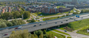 Aerial View Purmerend Highway Infrastructure Wallpaper