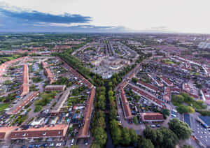 Aerial View Purmerend Netherlands Wallpaper