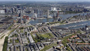 Aerial View Rotterdam Skyline Wallpaper