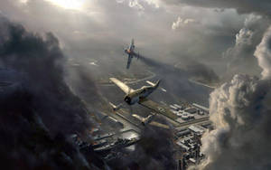 Aerial View Ww2 Military Base Wallpaper