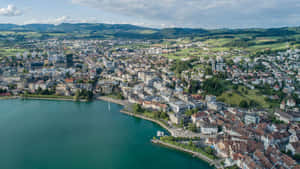 Aerial View Zug Switzerland Wallpaper