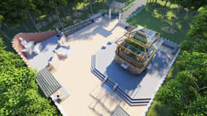 Aerial Viewof Historic Pavilion Construction Wallpaper