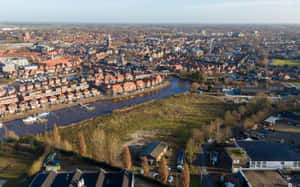 Aerial Viewof Meppel Netherlands Wallpaper