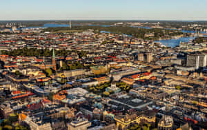 Aerial Viewof Norrkoping Sweden Wallpaper