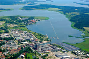 Aerial Viewof Nykoping Sweden Wallpaper