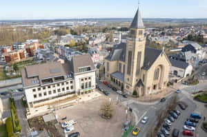 Aerial Viewof Schifflange Town Center Luxembourg Wallpaper