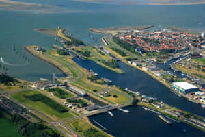 Aerial Viewof Terneuzen Netherlands Wallpaper