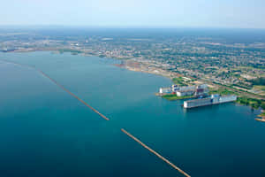 Aerial Viewof Thunder Bay Harbor Wallpaper