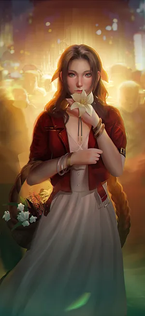 Aerith Gainsborough F F7 R Art Wallpaper