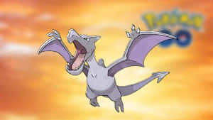 Aerodactyl And Orange Sky Wallpaper