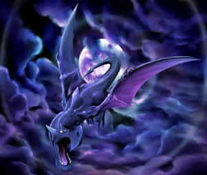 Aerodactyl Flying In Cloudy Night Sky Wallpaper