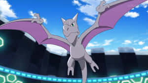 Aerodactyl Flying In Stadium Wallpaper