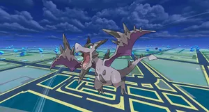 Aerodactyl Over Pokemon Go Map Wallpaper