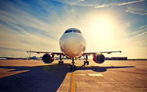 Aeroplane Ramp Bright Sunlight Wallpaper