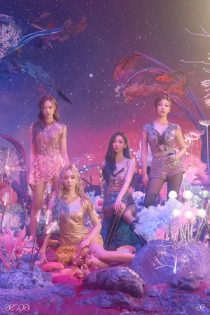 Aespa Magical Purple Forest Wallpaper