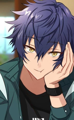 Aesthetic Anime Boy Icon Indigo Hair Wallpaper