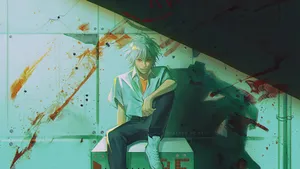 Aesthetic Anime Guy With A Serious Expression Wallpaper