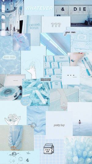 Aesthetic Baby Blue Set Wallpaper