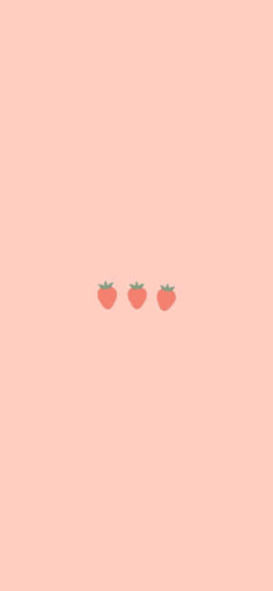 Aesthetic Baby Pink And Strawberries Wallpaper