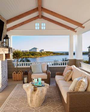 Aesthetic Beach House Villa Wallpaper