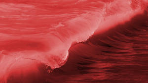 Aesthetic Beach Red Waves Wallpaper