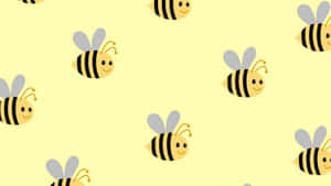 Aesthetic Bee: Nature's Pollinator In A Surreal Environment Wallpaper