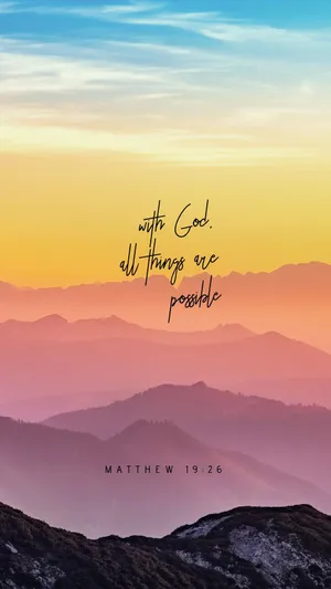 Aesthetic Bible Verse Matthew 19:26 Wallpaper