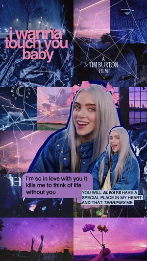 Aesthetic Billie Eilish Purple Aesthetic Collage Wallpaper