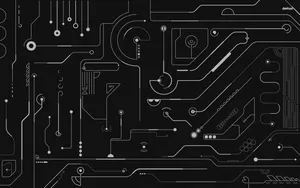 Aesthetic Black Themed Circuit Board Wallpaper