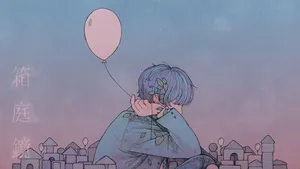 Aesthetic Boy With Balloon Wallpaper