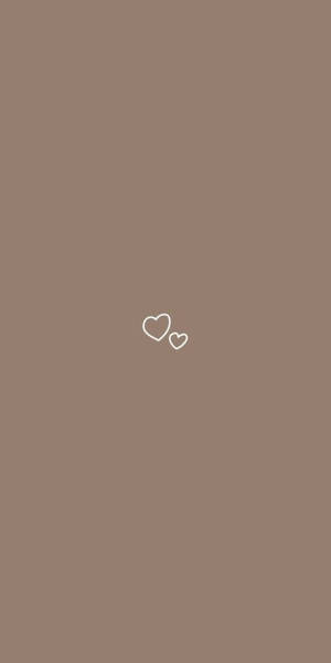 Aesthetic Brown Minimalist Heart Wallpaper