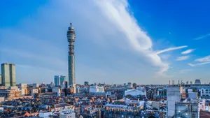 Aesthetic Bt Tower Over London Desktop Wallpaper