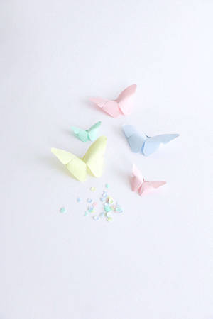 Aesthetic Butterfly Origami Wallpaper