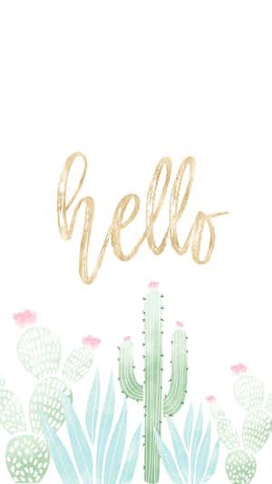 Aesthetic Cactus Painting Wallpaper