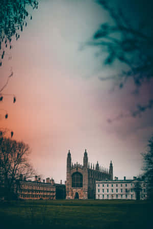 Aesthetic Cambridge University With Pink Sky Wallpaper