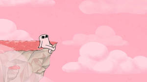 Aesthetic Cartoon Ketnipz Character On Cliff Wallpaper