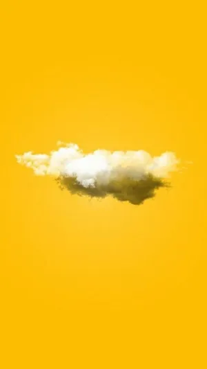 Aesthetic Cloud In Cool Yellow Background Wallpaper