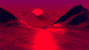 Aesthetic Computer 4k Red Sun Wallpaper