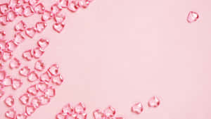 Aesthetic Computer Light Pink Clear Hearts Wallpaper