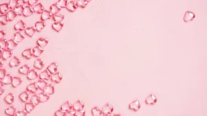 Aesthetic Computer Light Pink Clear Hearts Wallpaper