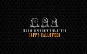 Aesthetic Cute Halloween Haunted Gravestones Wallpaper