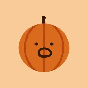 Aesthetic Cute Halloween Pumpkin Shocked Face Wallpaper