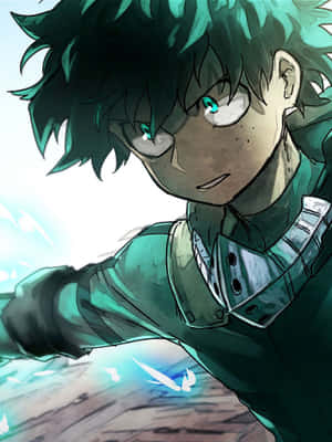 Aesthetic Deku Brimming With Strength Wallpaper