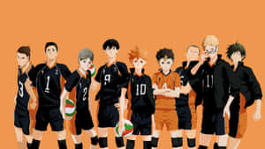 Aesthetic Desktop Featuring The Haikyuu Anime Series Wallpaper