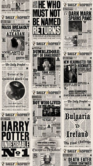 Aesthetic Harry Potter Newspaper Headlines Wallpaper