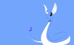 Aesthetic Illustration Of The Majestic Pokémon Dragonair Wallpaper