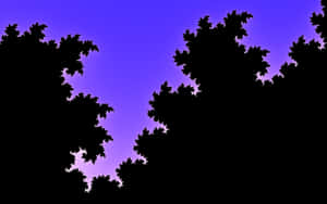 Aesthetic Indigo Tree Leaves Silhouette Wallpaper